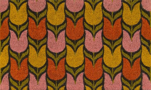 Tulips Pattern Graphic Door Mat - Violet - 1'6"x2'6"